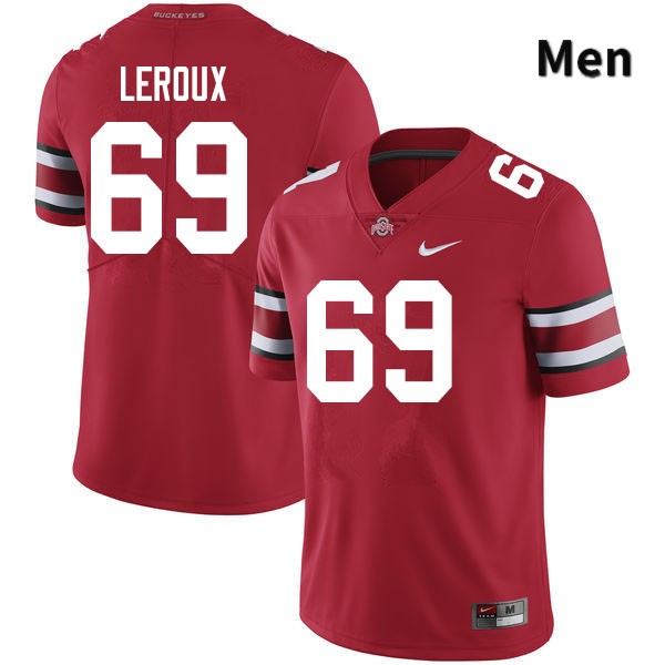Ohio State Buckeyes Trey Leroux Men's #69 Scarlet Authentic Stitched College Football Jersey